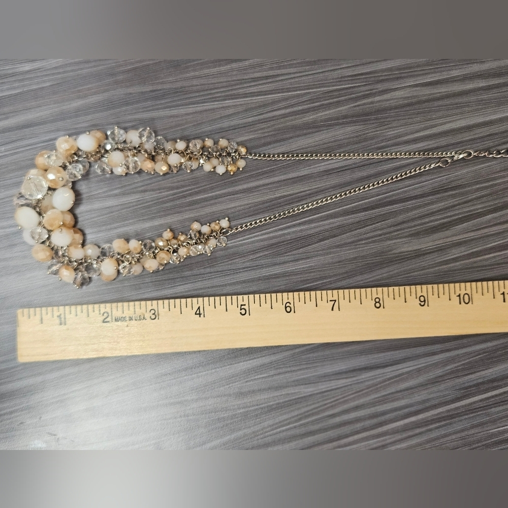 Vintage Gold and Cream Bead & Pearl Statement Necklace - Picture 6 of 12